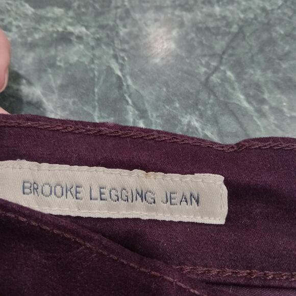 Lucky Brand Womens Purple Merlot Brooke Velvet Jegging Dynamic Stretch Size 6/28 - Picture 7 of 13